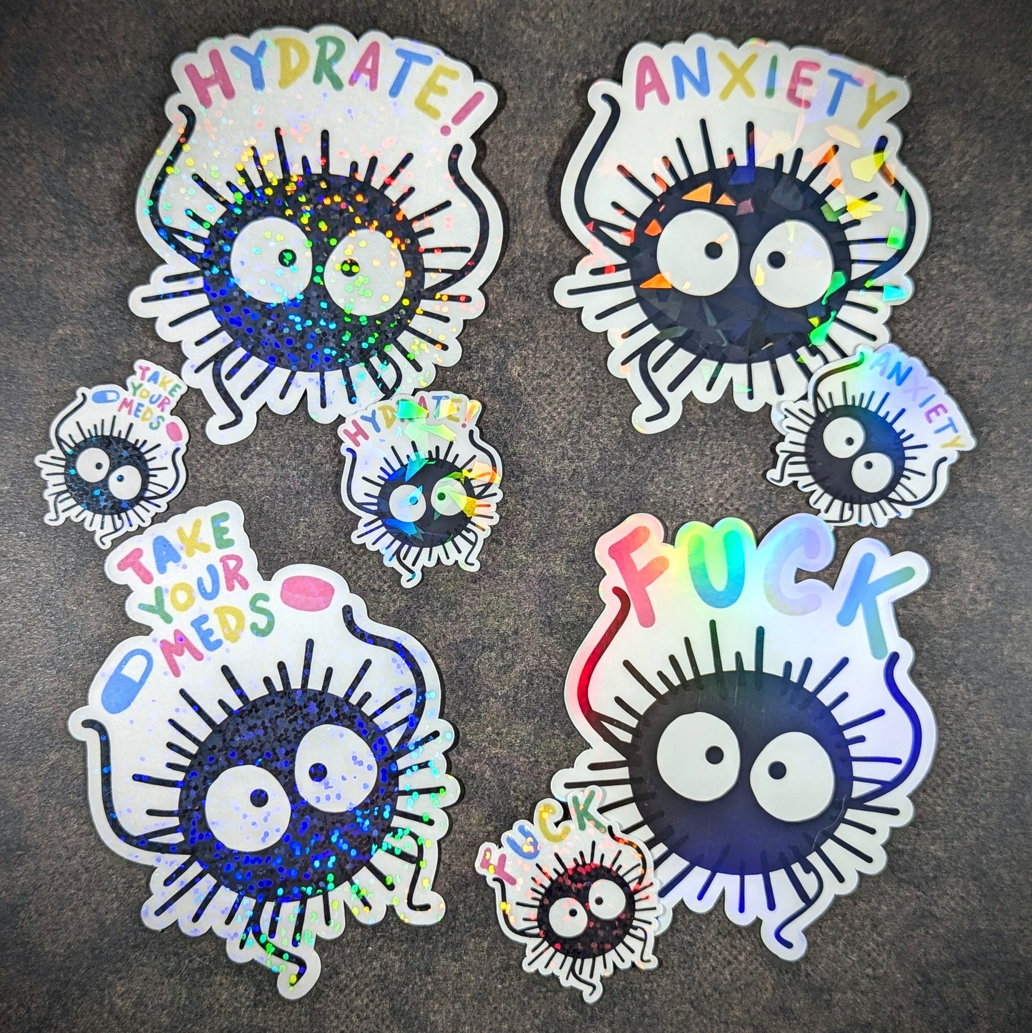 Soot Sprite Holographic Vinyl Motivational Sticker