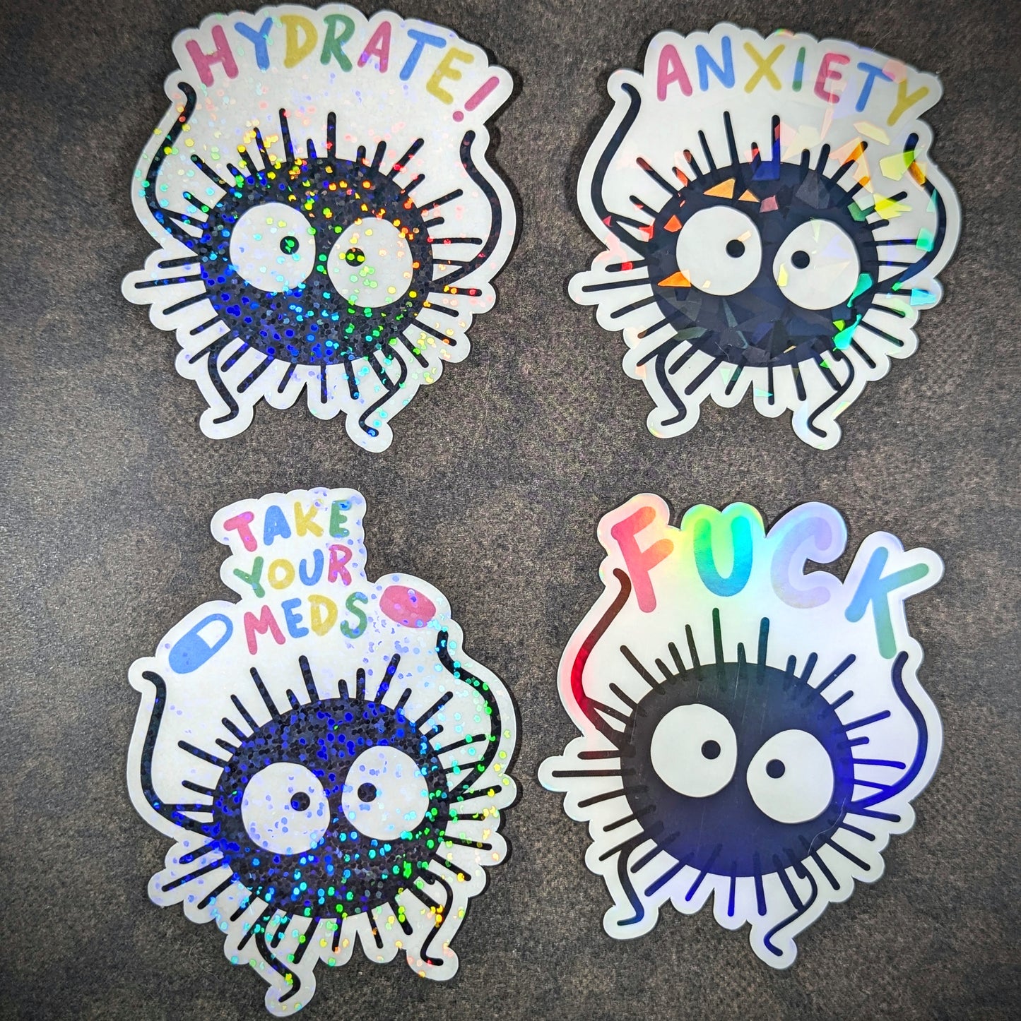 Soot Sprite Holographic Vinyl Motivational Sticker