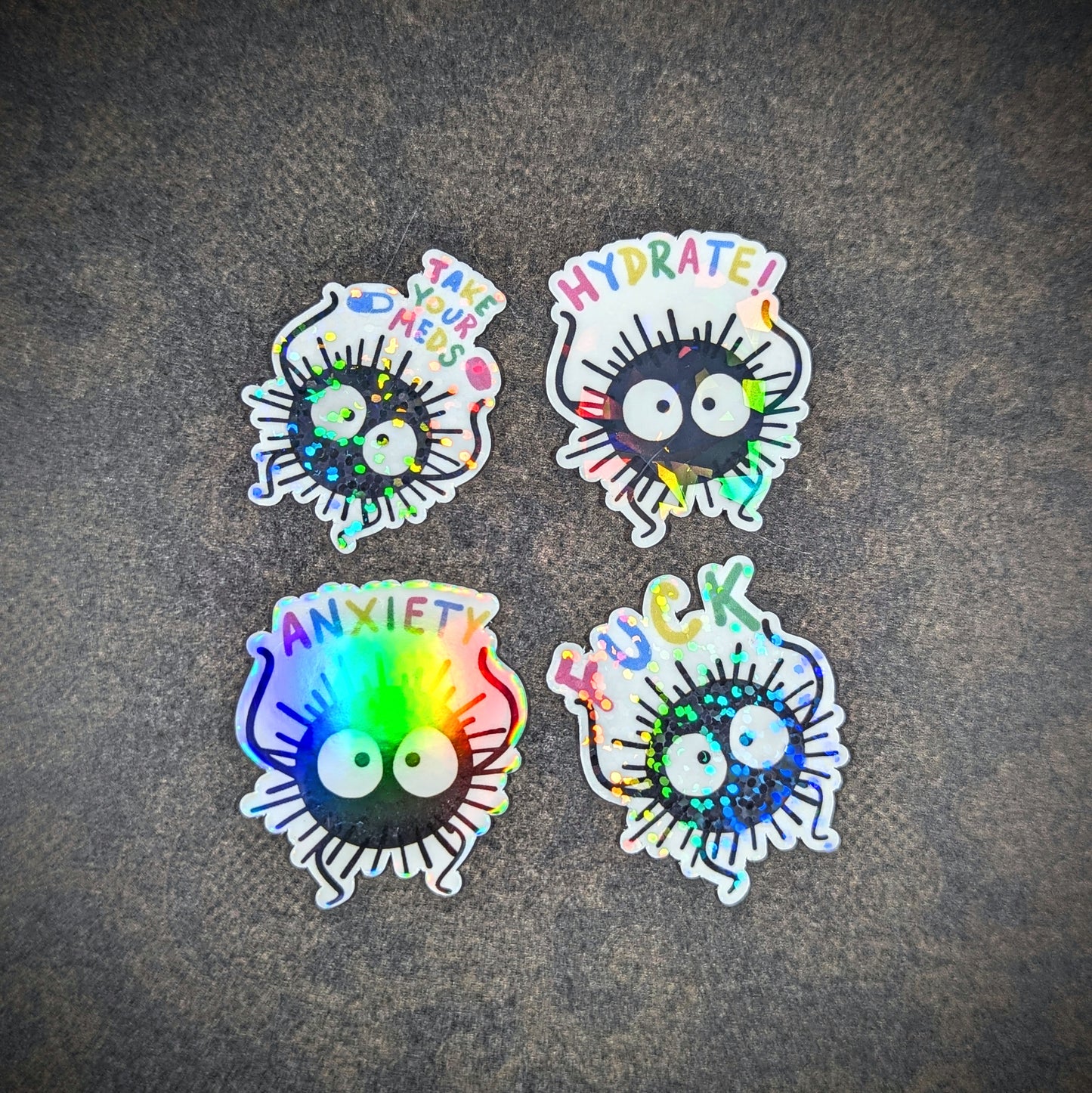 Soot Sprite Holographic Vinyl Motivational Sticker